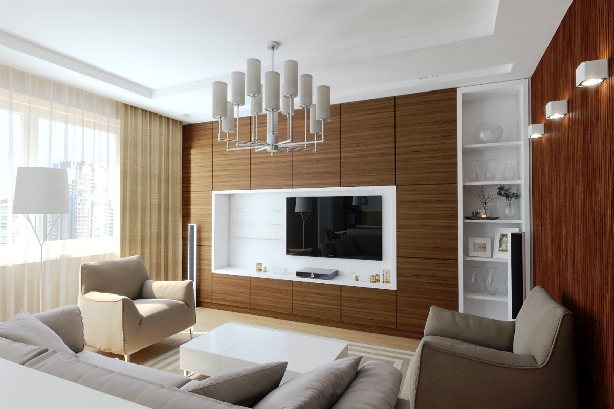 Гостиная с ТВ зоной в стиле современная