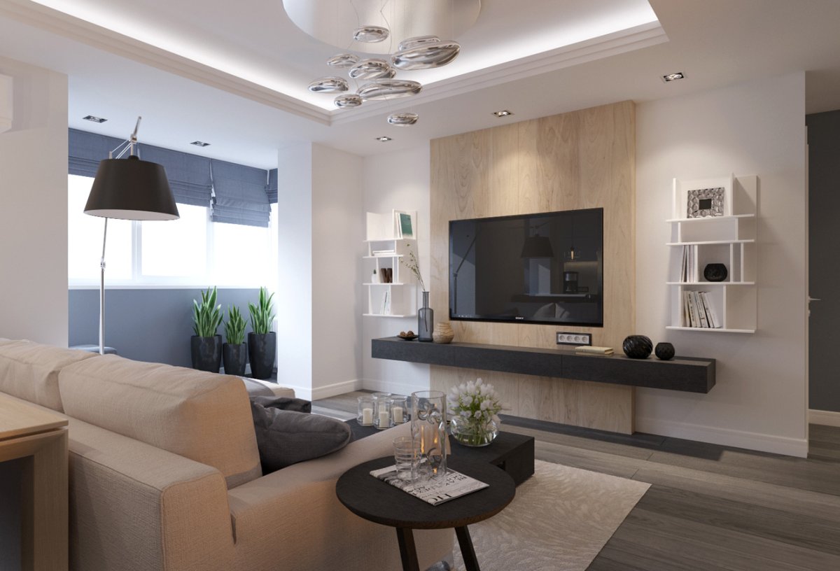 Гостиная зона телевизора