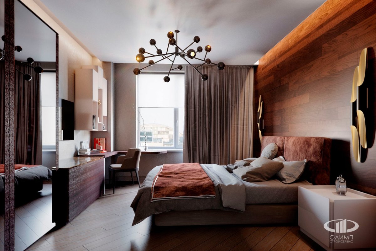 Гостиная в коричневых тонах