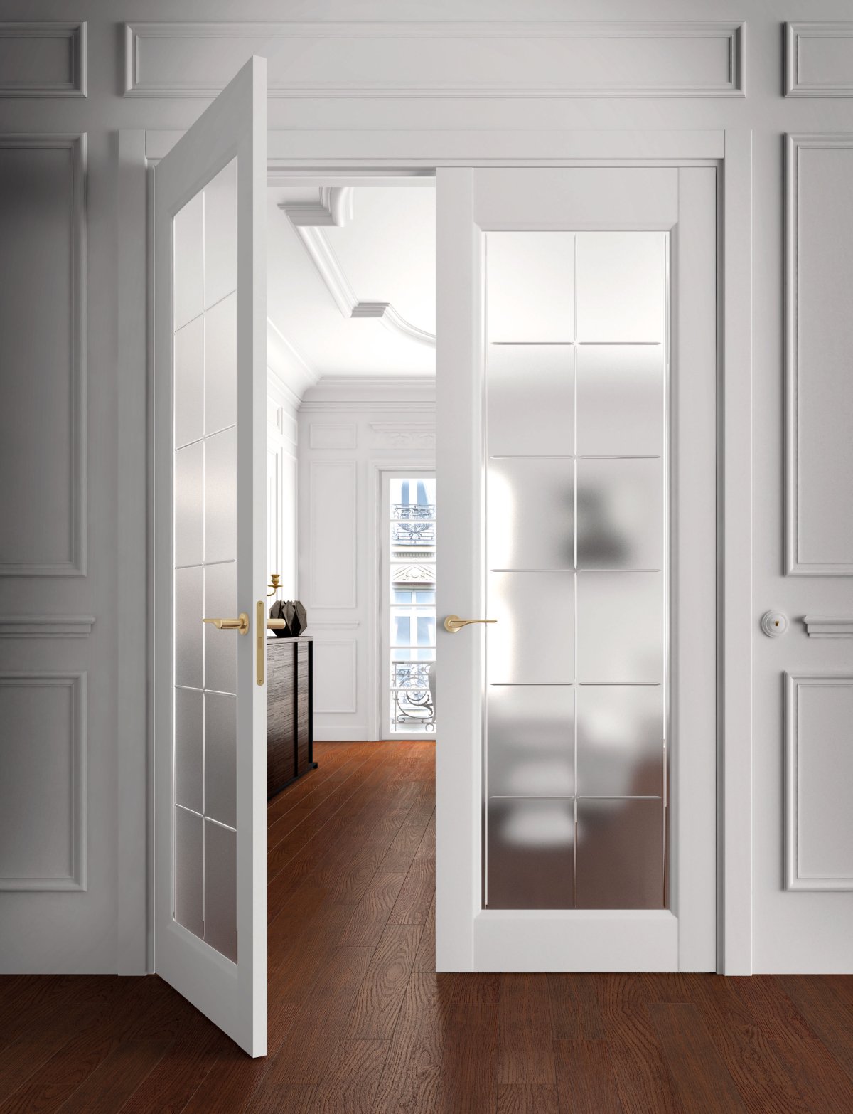 Серые двери в интерьере