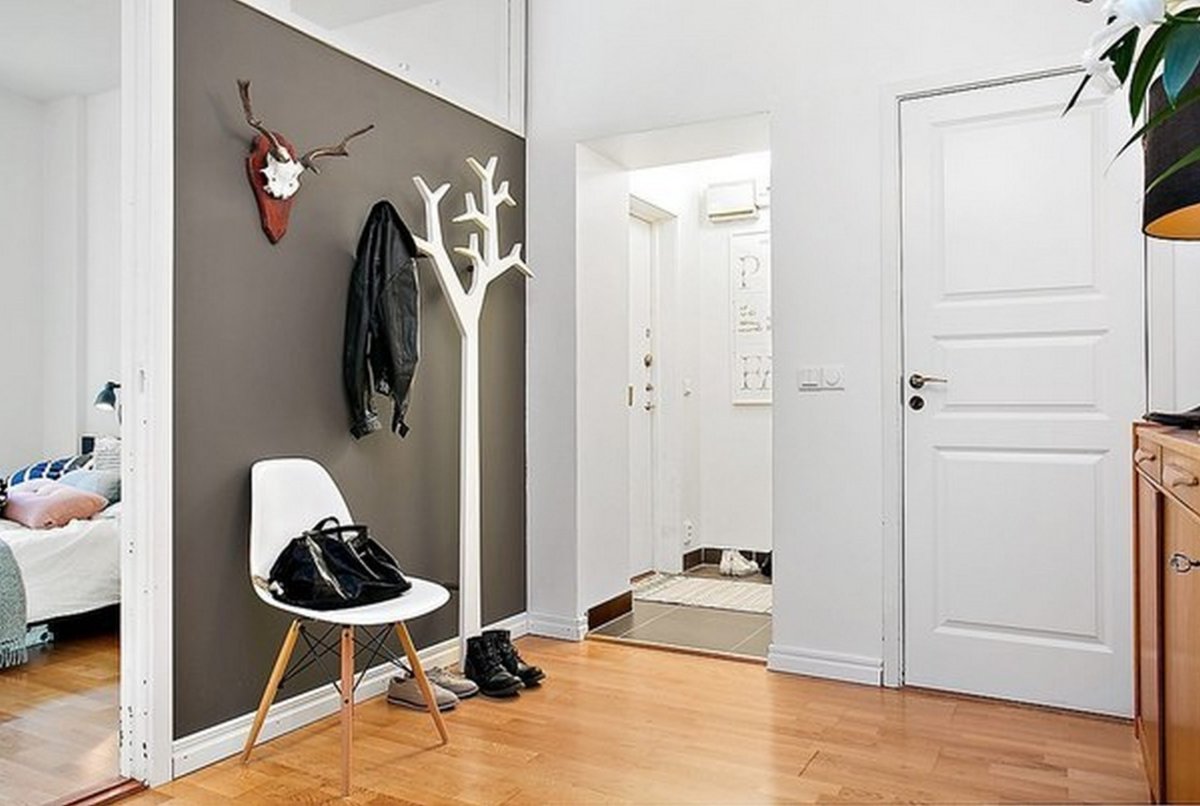 Прихожие в скандинавском стиле для узких коридоров