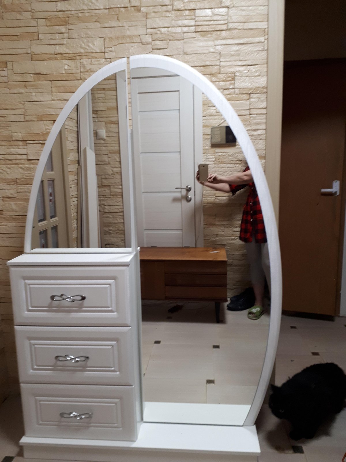 Туалетный столик Dressing Table & Stool Set Makeup Vanity led Mirror Organizer Drawers Wood Desk