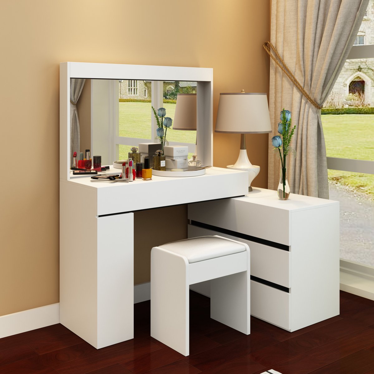 Туалетный столик с трельяжем Blues черный