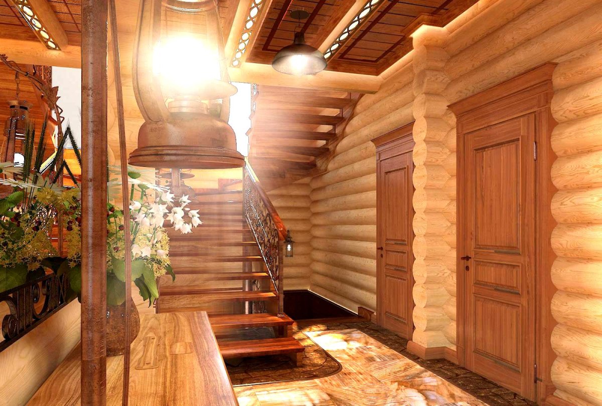 Прихожая в деревянном доме