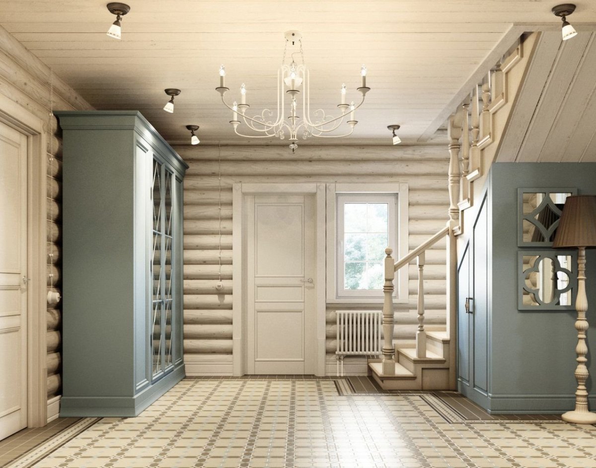 Прихожая в бревенчатом доме