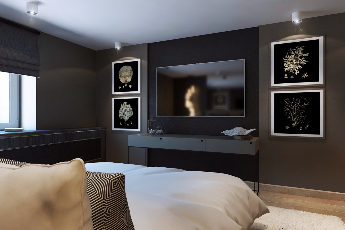 Большой телевизор в спальне