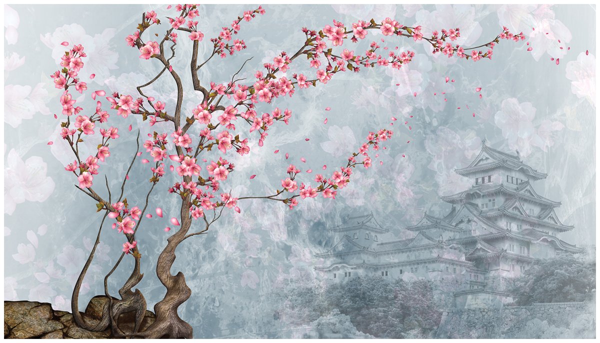 Фреска японский пейзаж