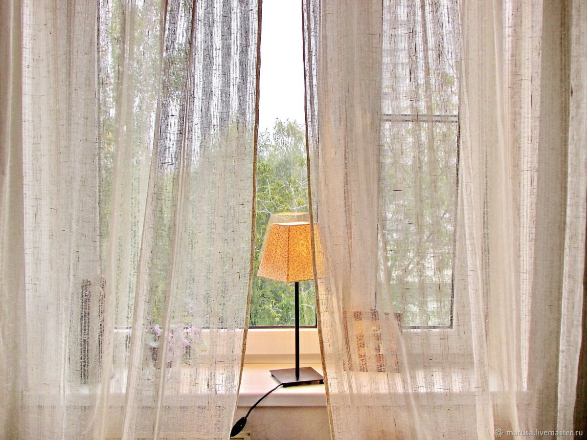 Льняная тюль