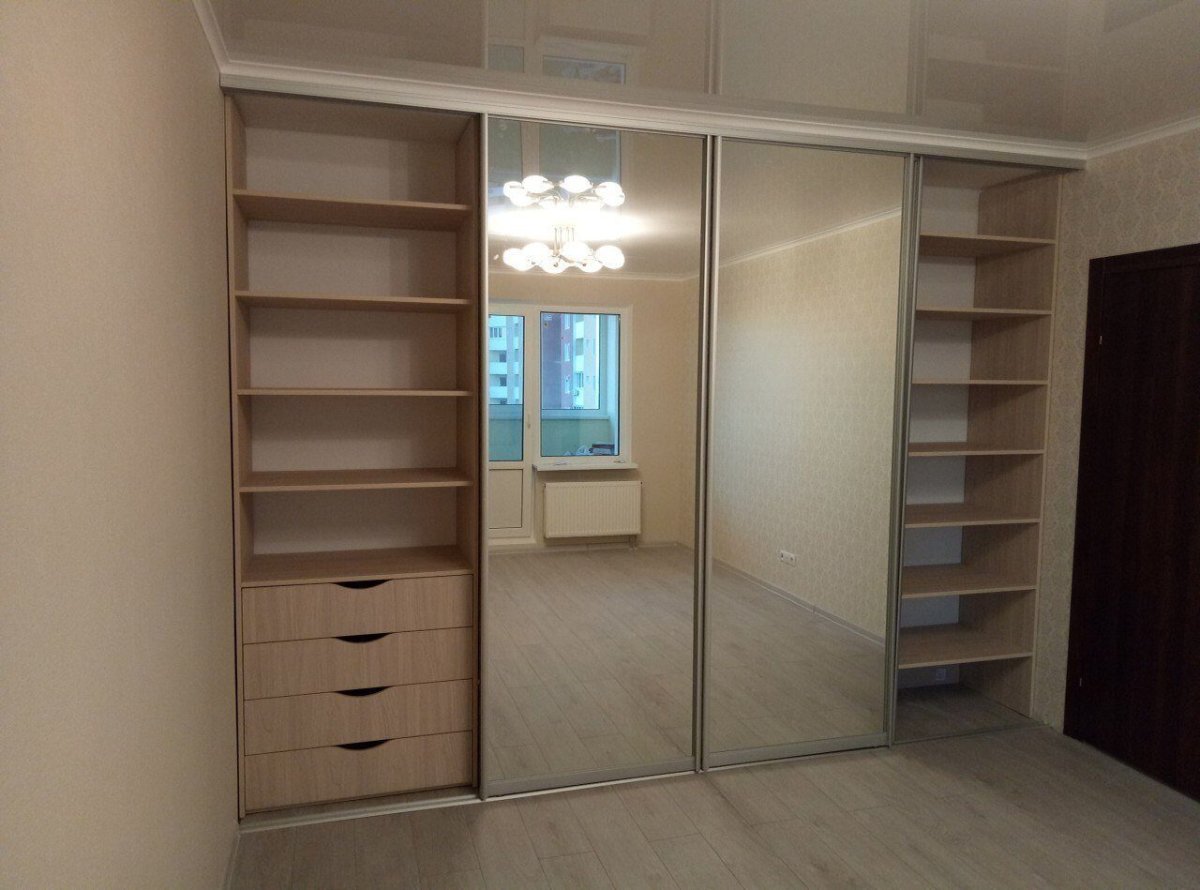 Гардеробная угловая встроенная