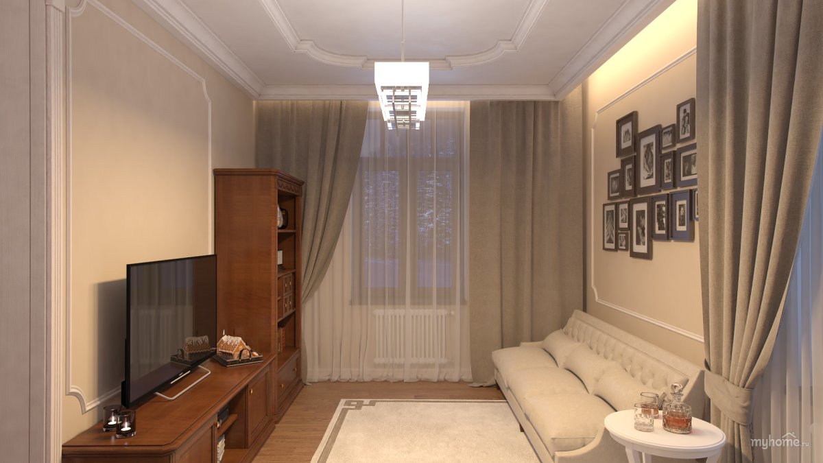 Шторы для зала в стиле Романтизм