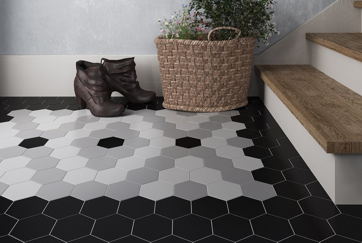 Плитка соты на пол в прихожей