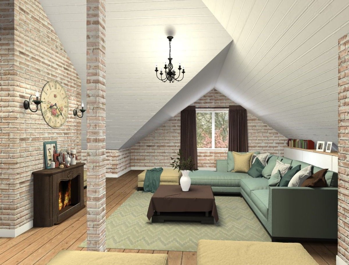 Мансарда односкатная интерьер