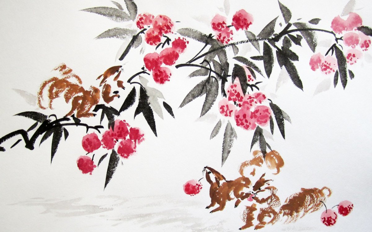 Китайская живопись гохуа стиль Сеи