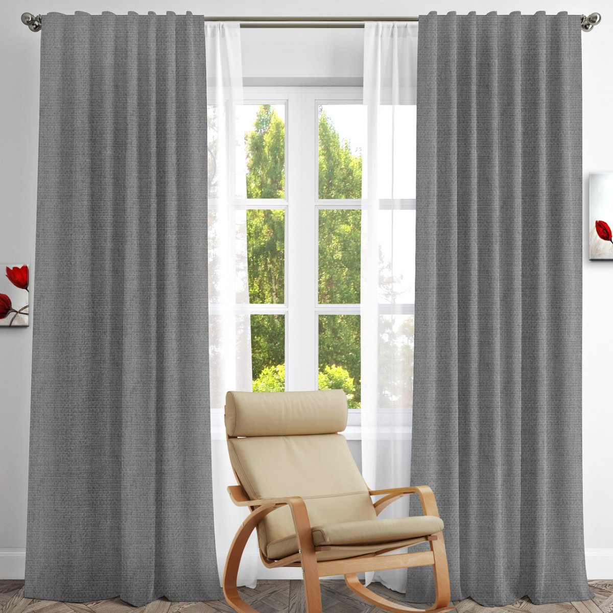 Серо коричневые шторы