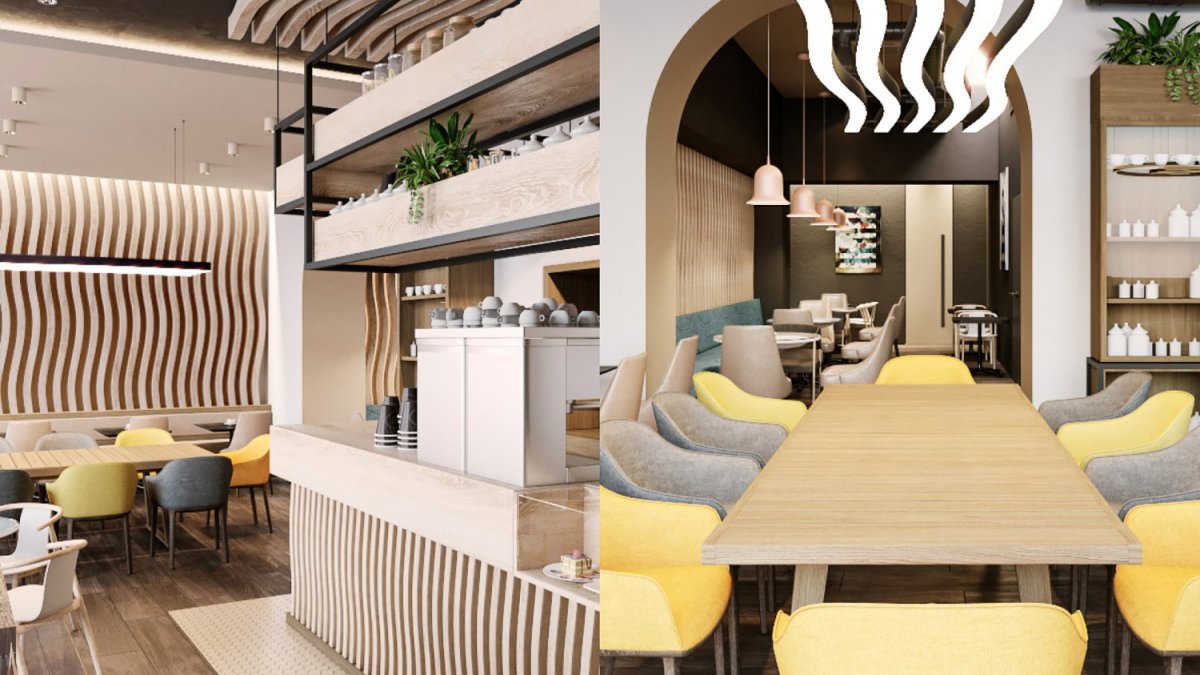 Современный интерьер кафе