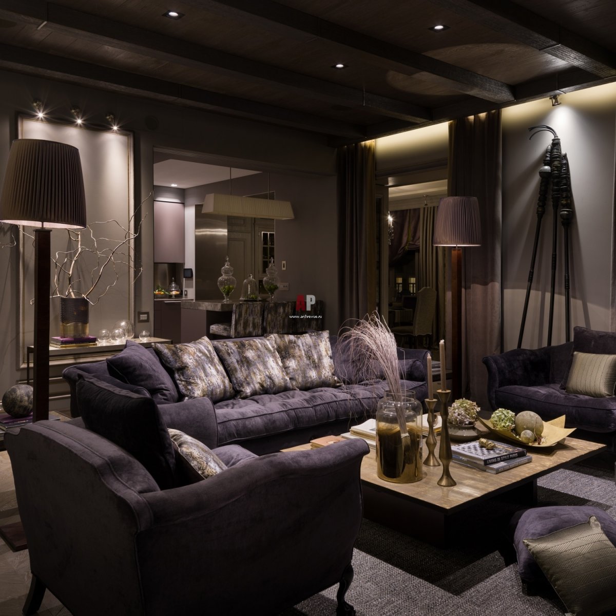 Интерьер в стиле гламурный лофт