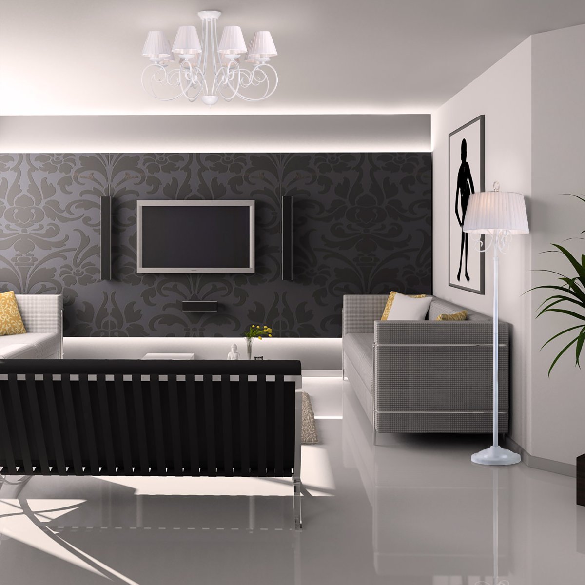 Паркет на стене в гостиной