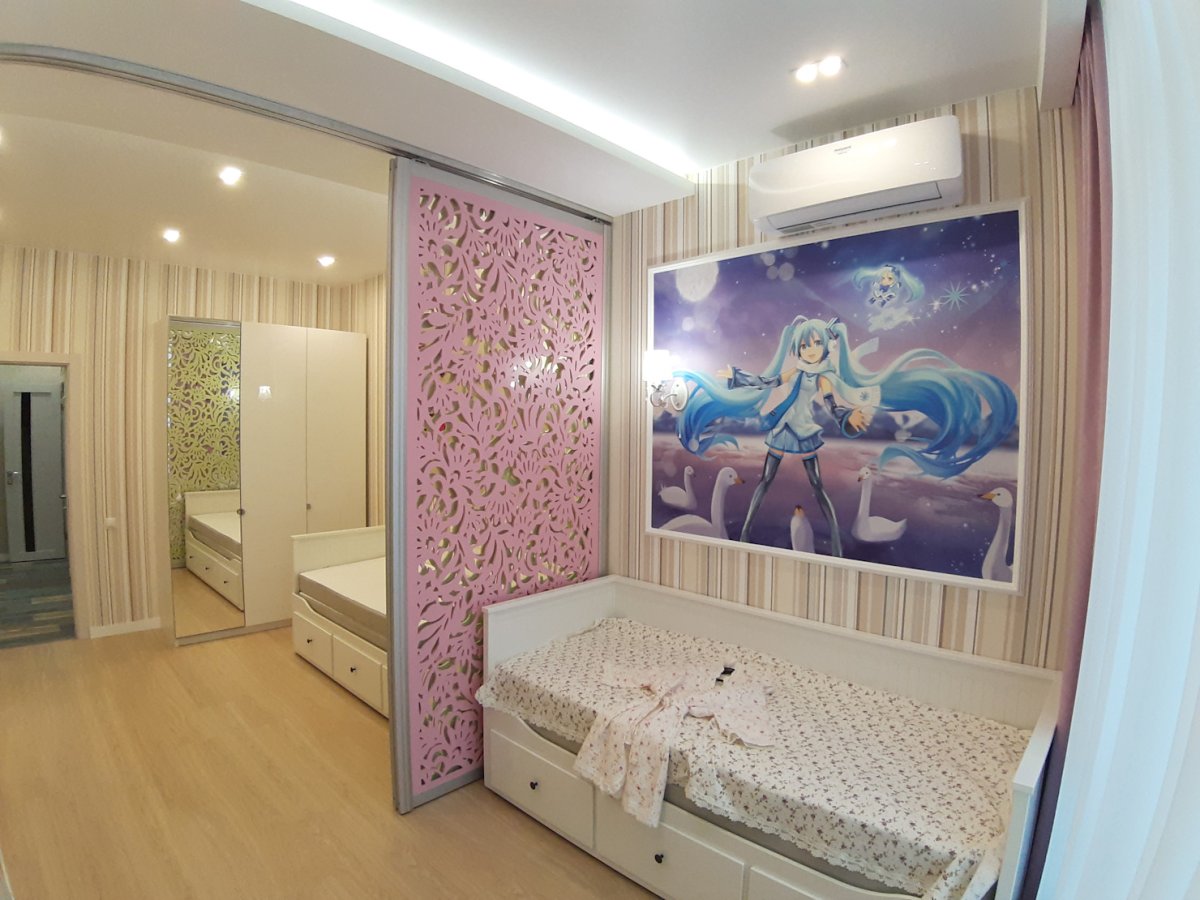 Зонирование комнаты для разнополых детей