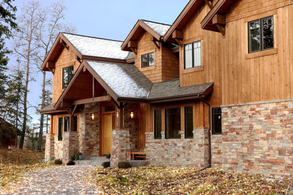 Фасады коттеджей из кирпича