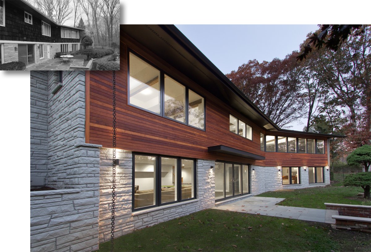 Комбинированный фасад ТЕХНОНИКОЛЬ И планкен