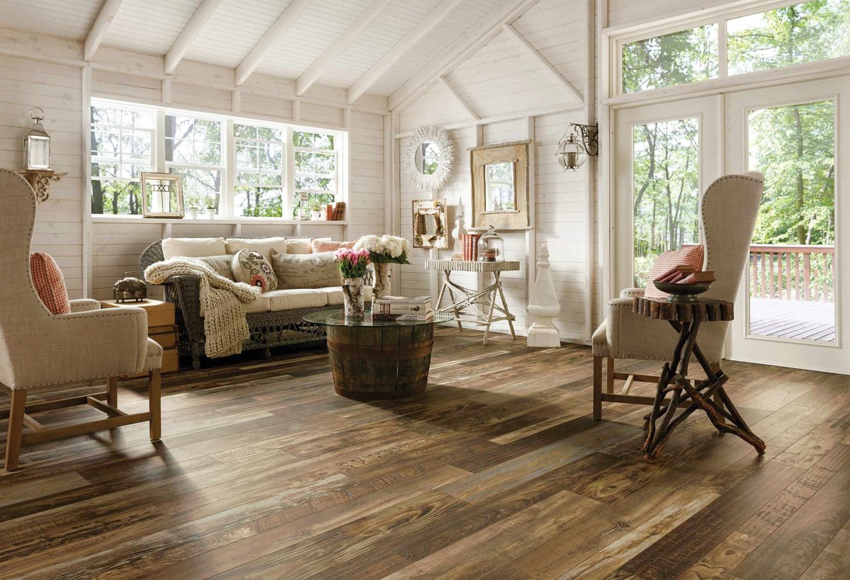 Паркет рустик на полу