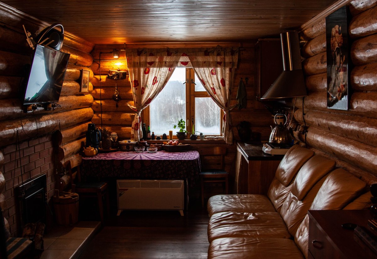 Отделка комнаты блокхаусом