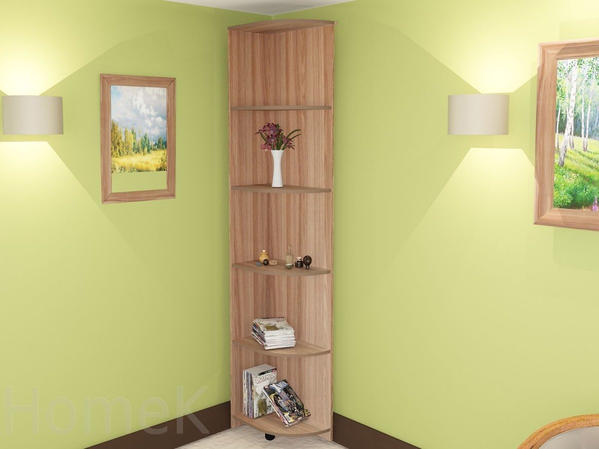 Угловые полки в интерьере