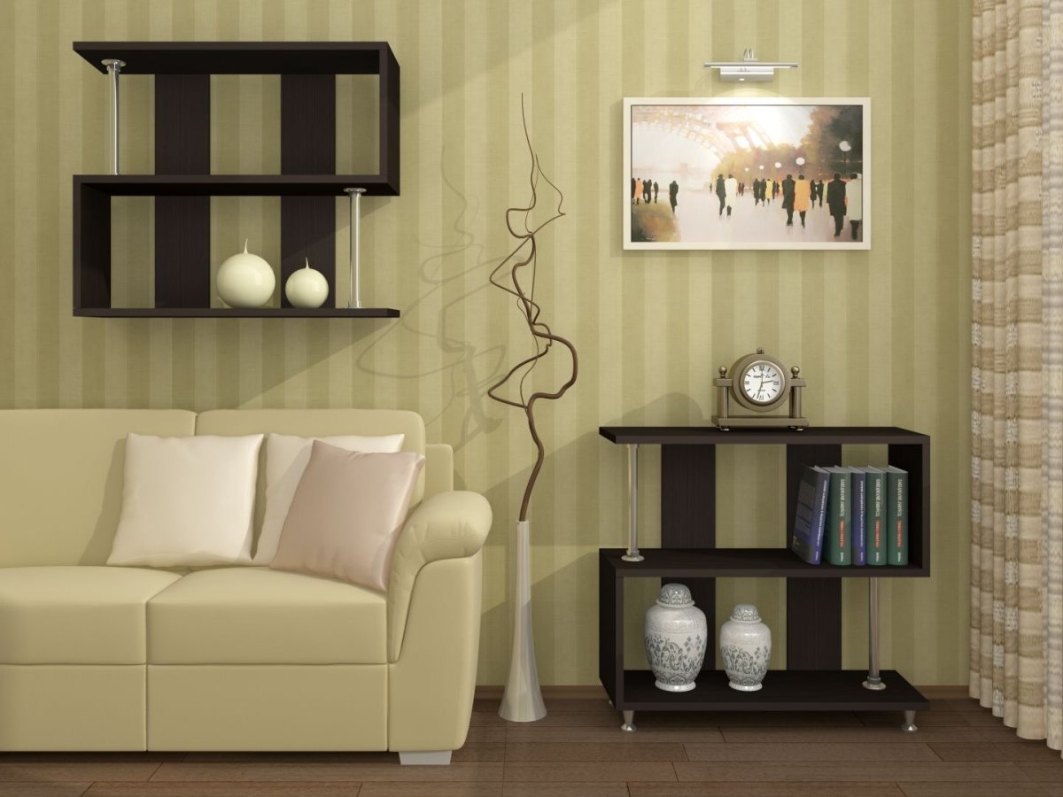 Полочка в ванную из дерева угловая