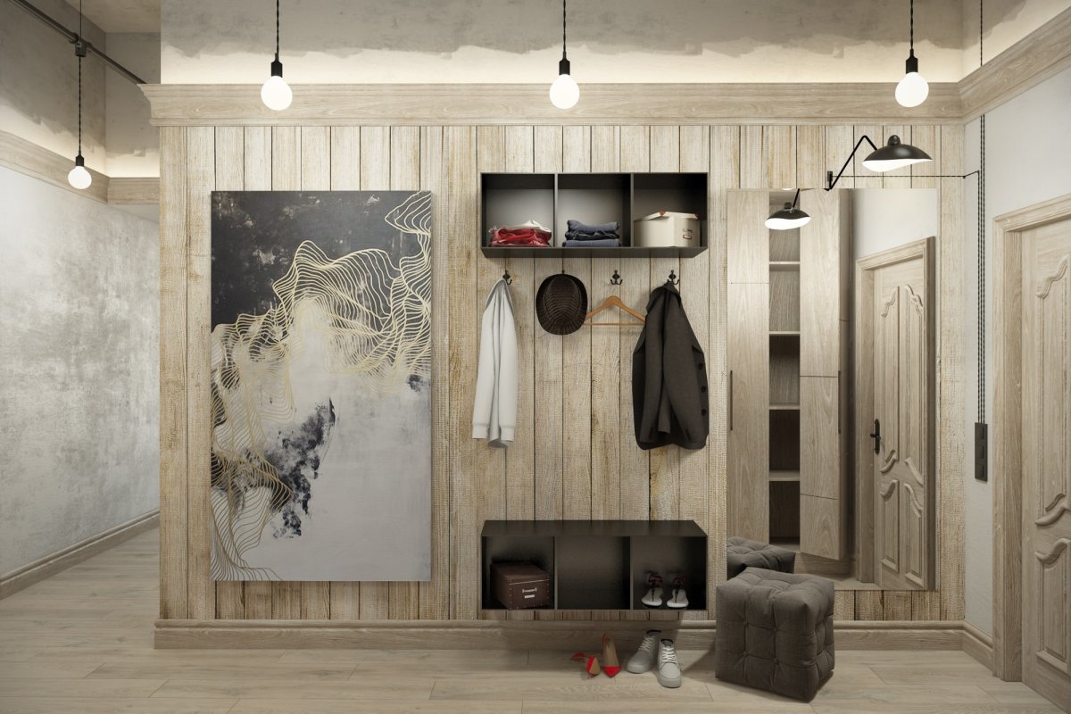 Прихожая стиль лофт 2022