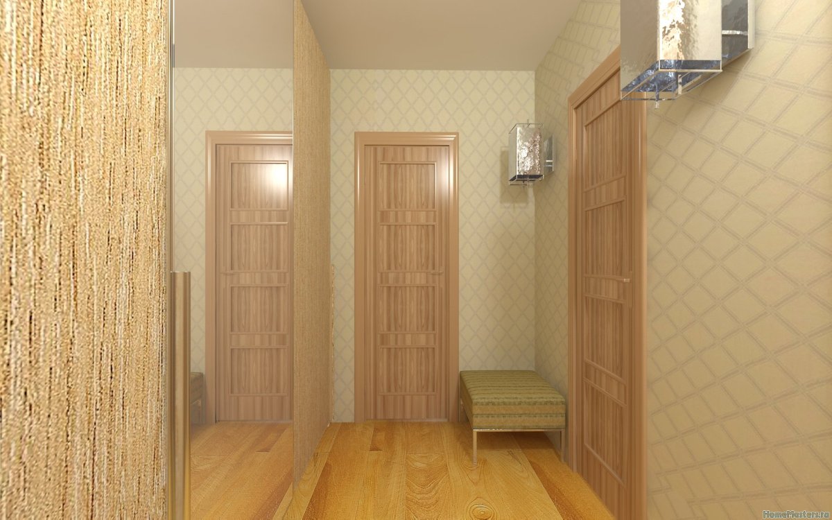 Прихожая стены МДФ панелями ясень белый