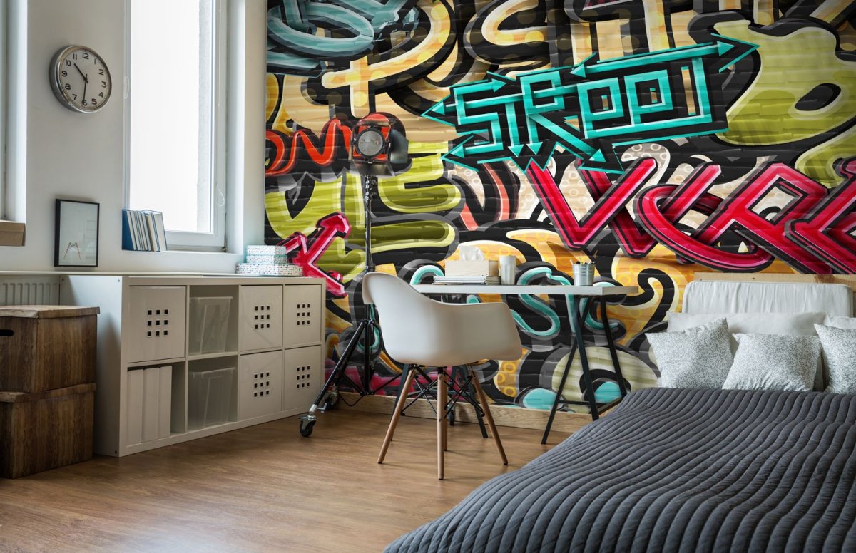 Фотообои стена с граффити