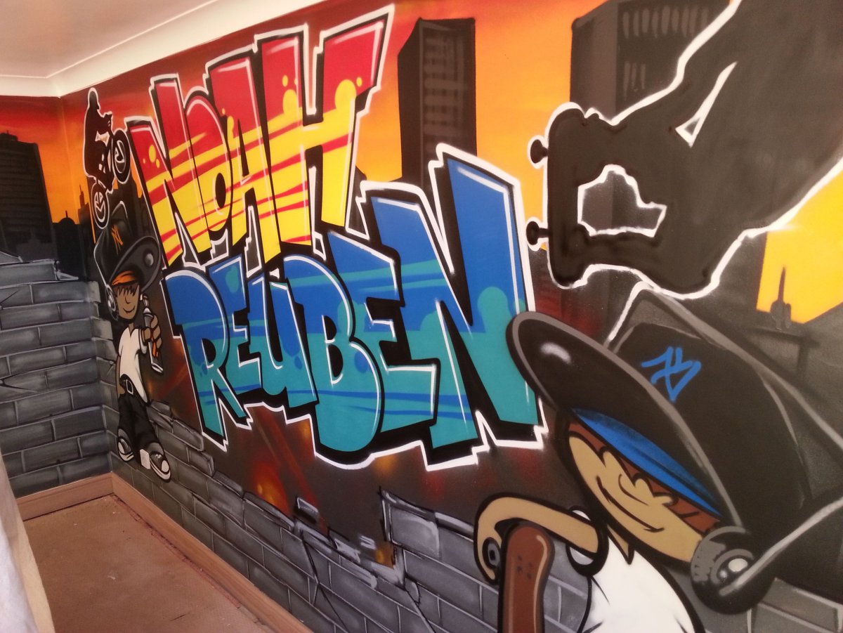 Обои с граффити в детскую