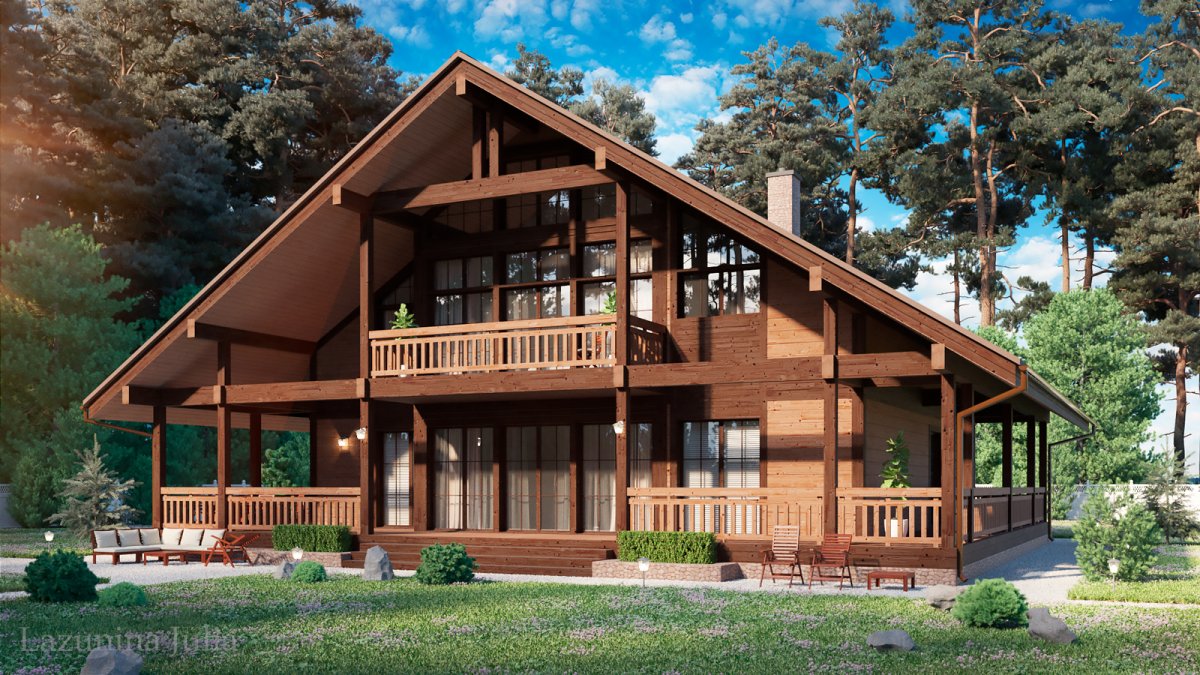 Фахверк в стиле Шале