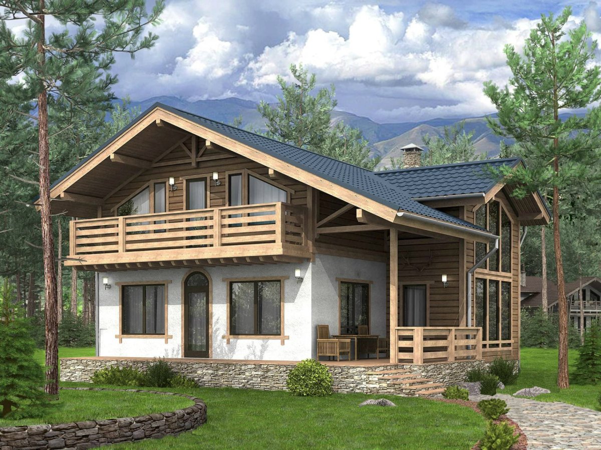 Дом Шале из клееного бруса West