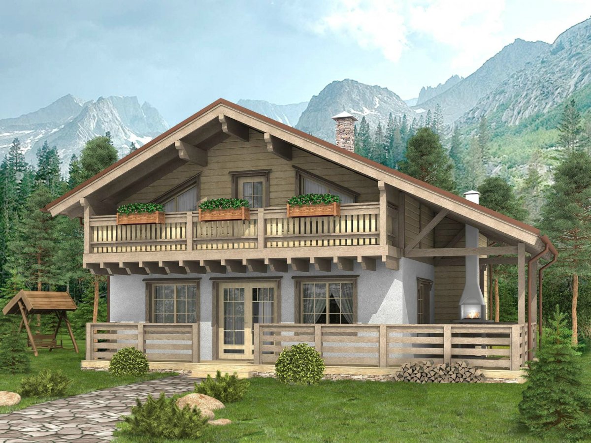 Дом Шале проекты двухэтажных