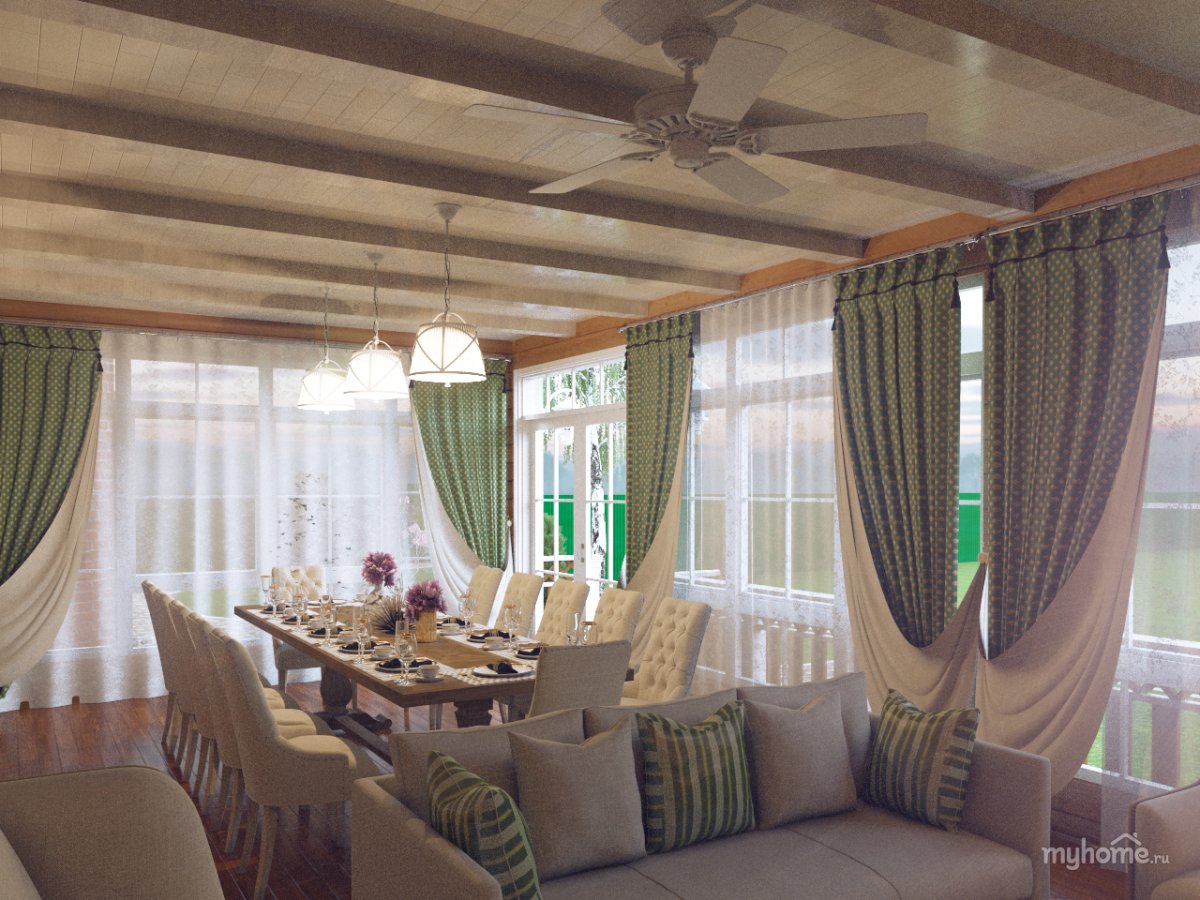 Шторы на веранду на даче