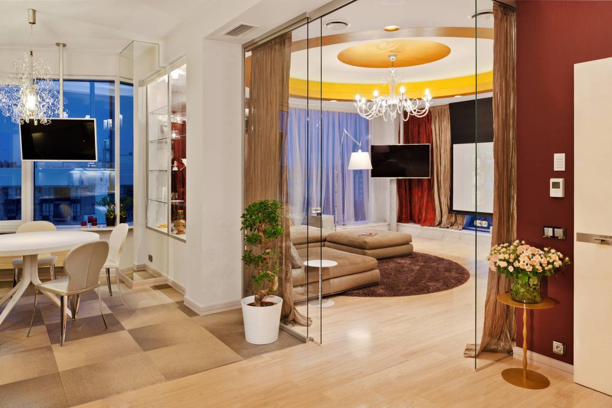 Перегородка между кухней и гостиной