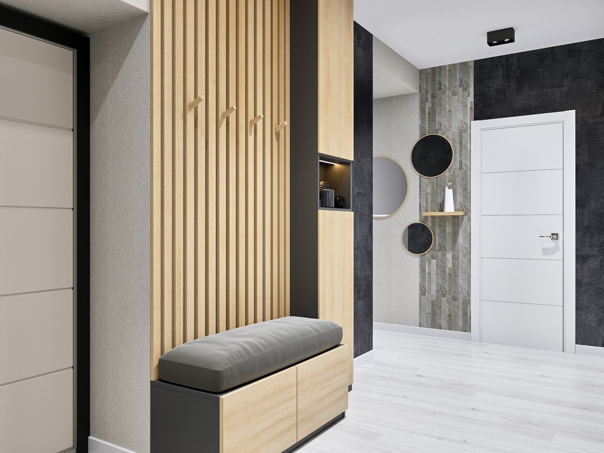 Прихожая с мягкой панелью