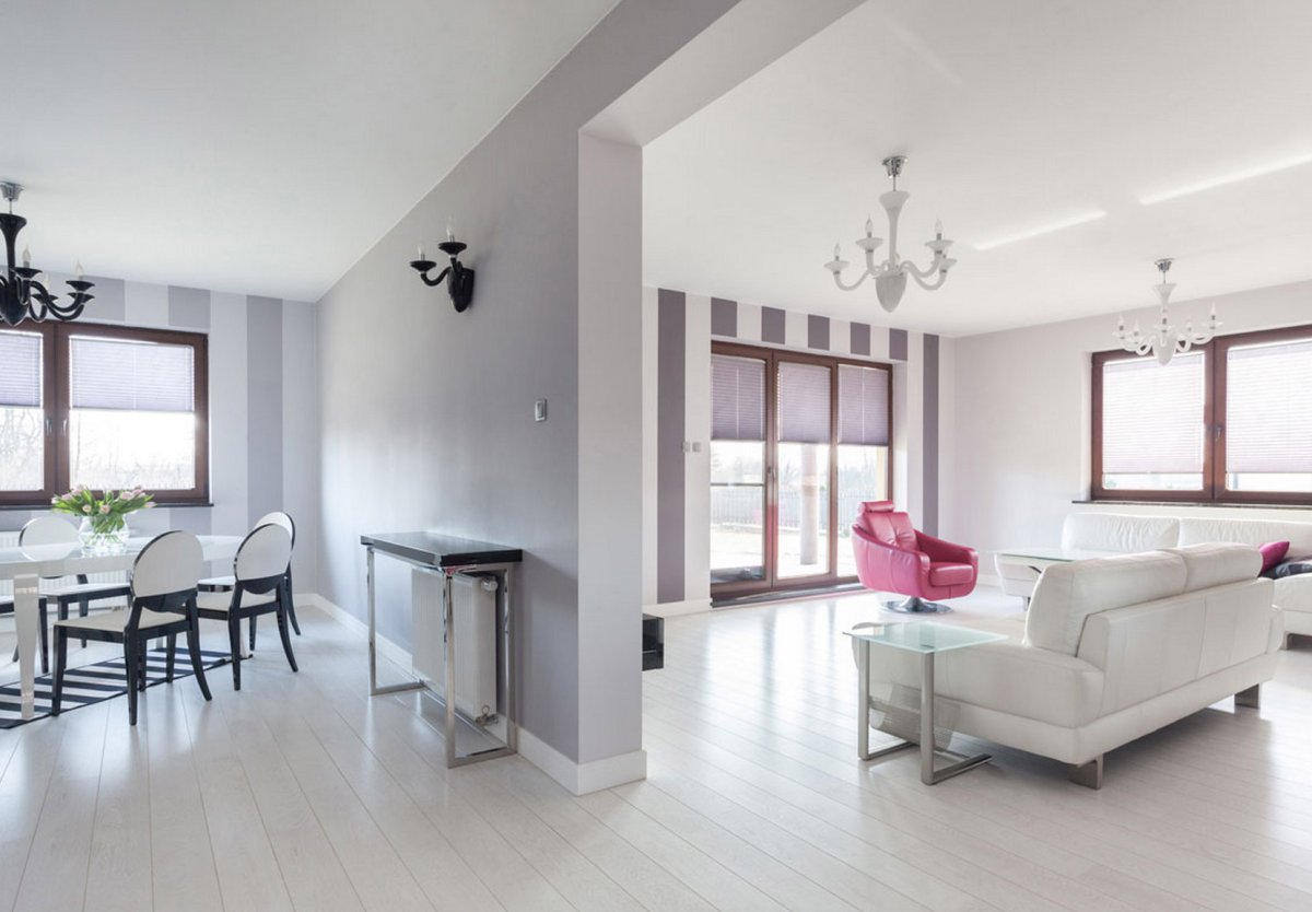 Акцентная стена в гостиной в скандинавском стиле