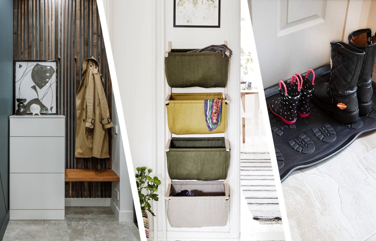 Пуф в прихожей в интерьере