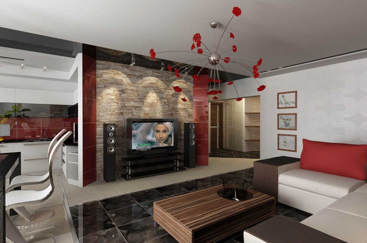 Дизайн кухни совмещенной с гостиной в квартире