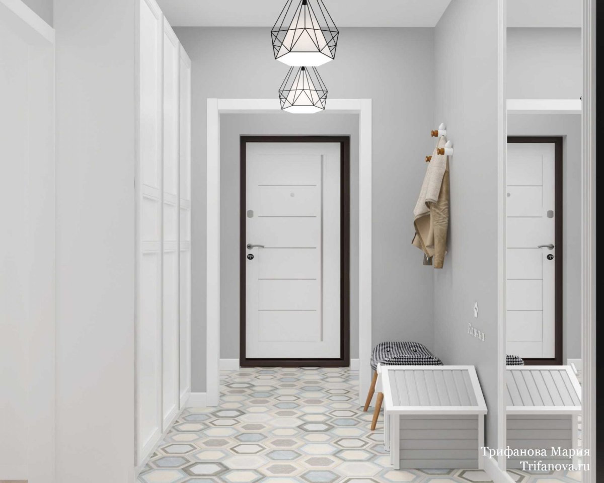 Белая прихожая Сканди