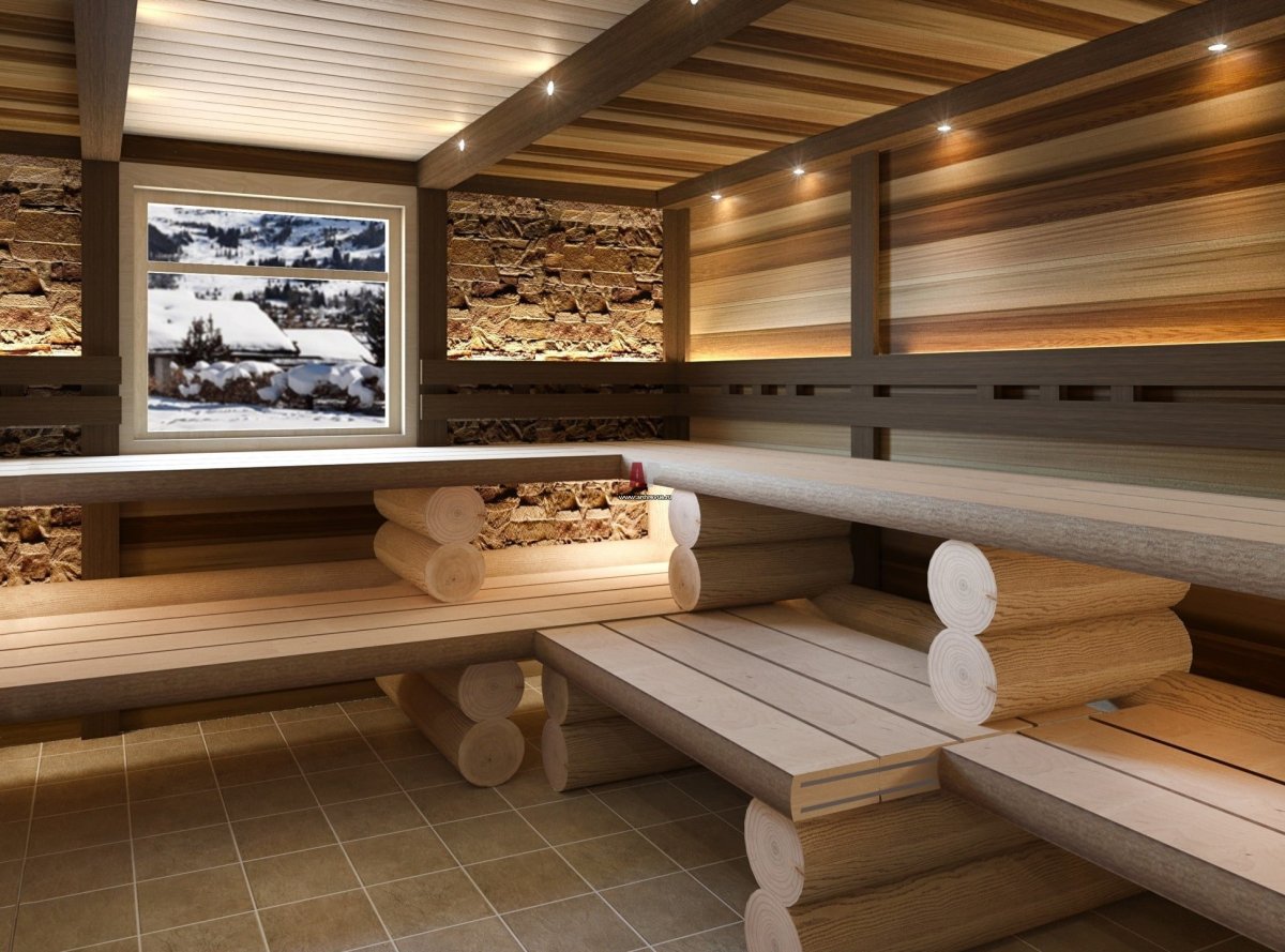 Баня 3 3 из бревна внутри