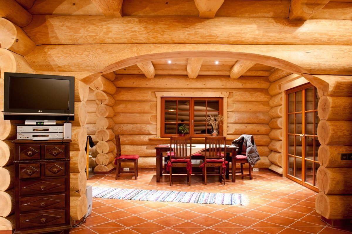 Отделка бани из бревна