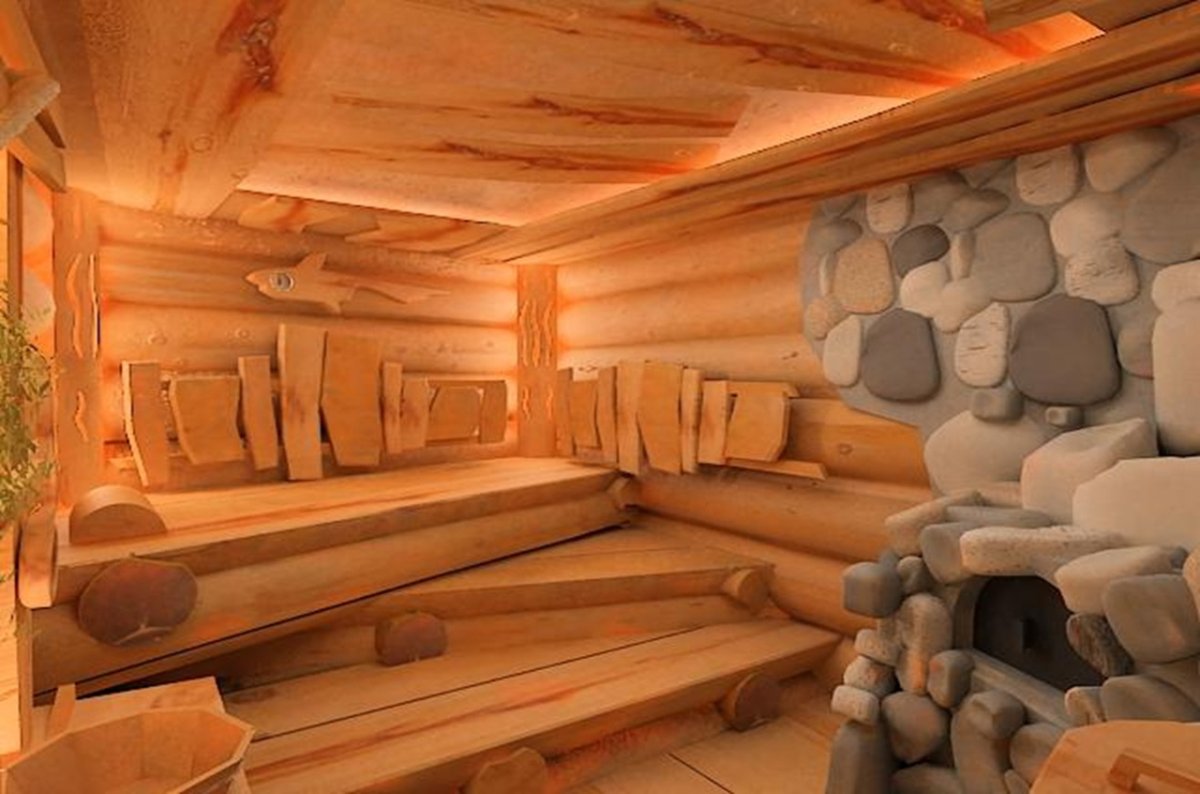 Баня из оцилиндрованного бревна отделка внутри