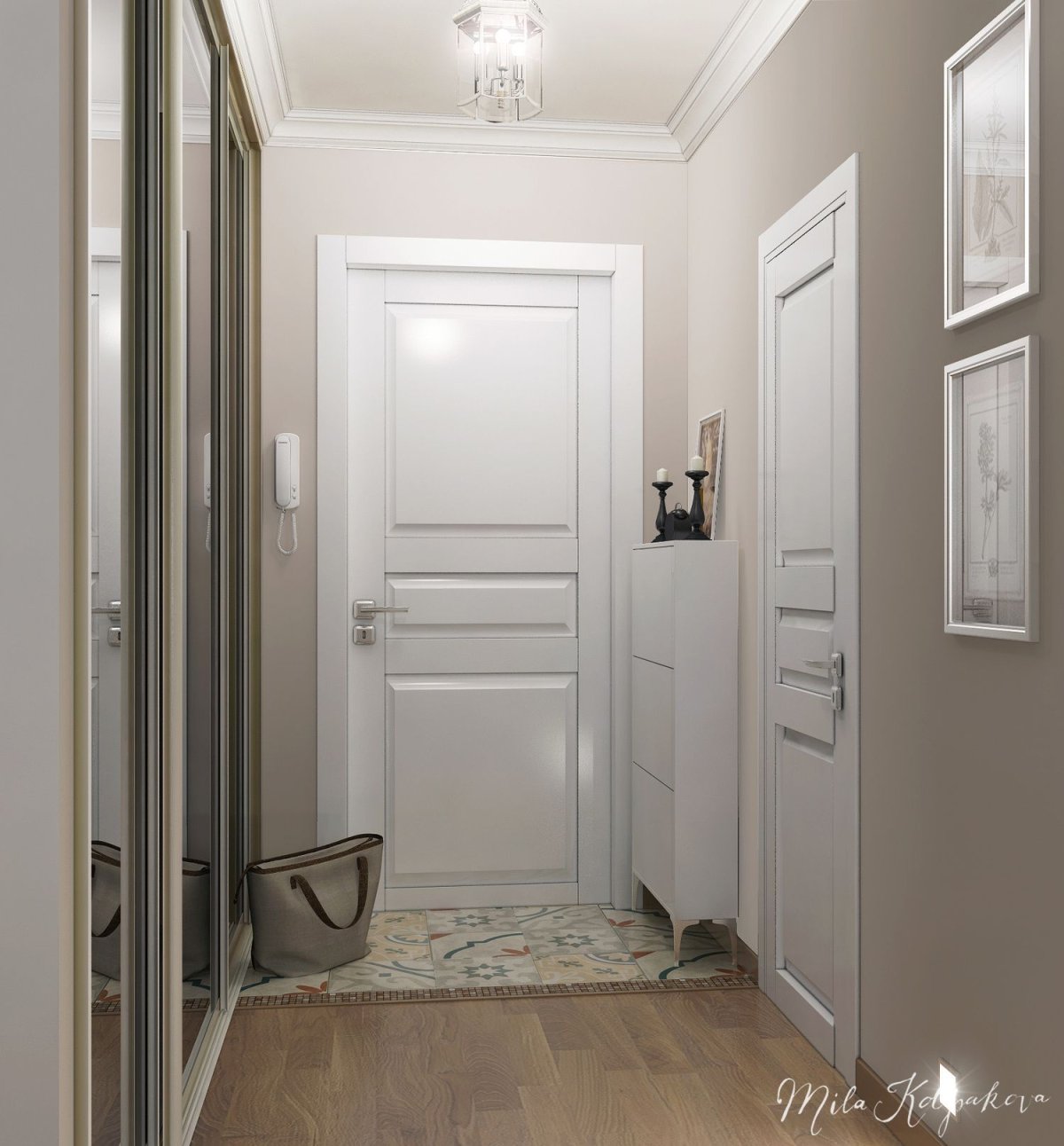 Прихожая в белом стиле