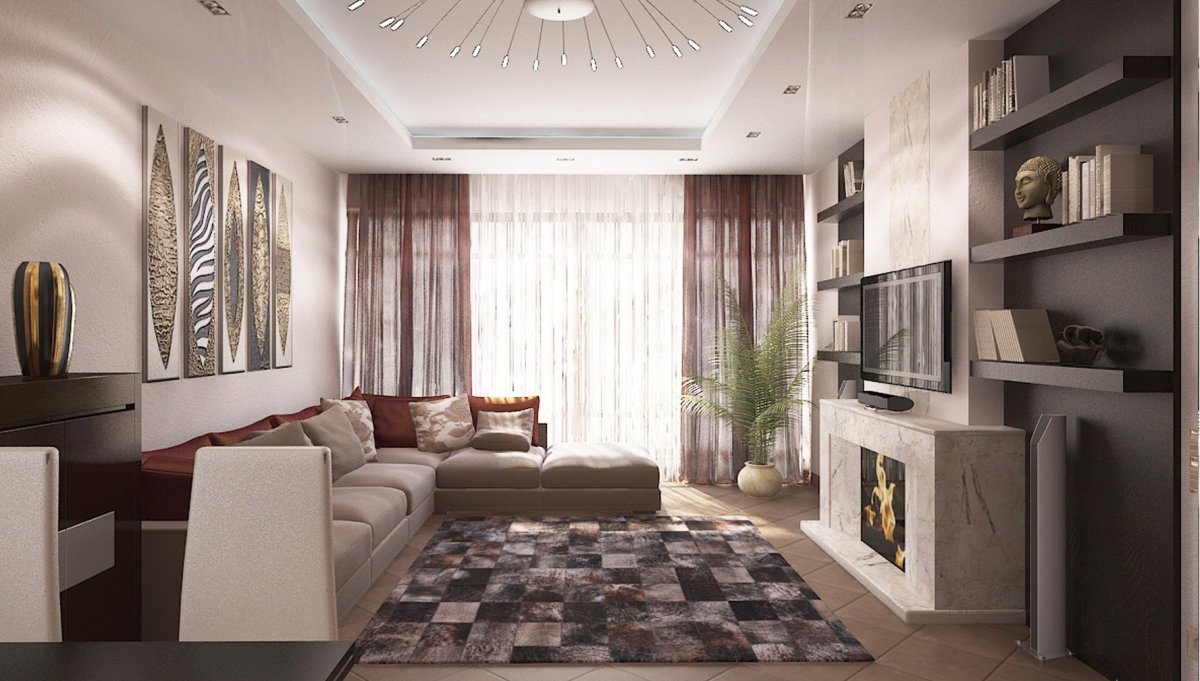 Обычный интерьер зала