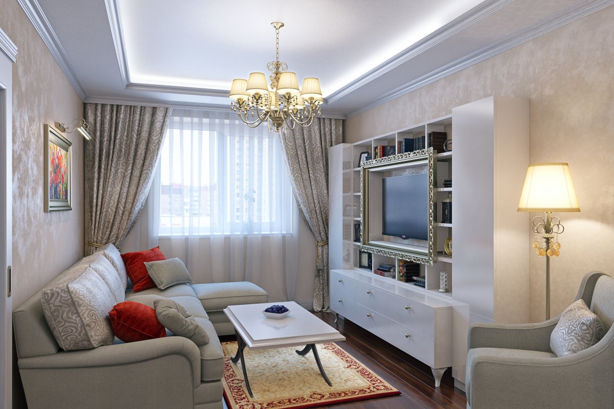 Интерьер гостиной 10 кв.м