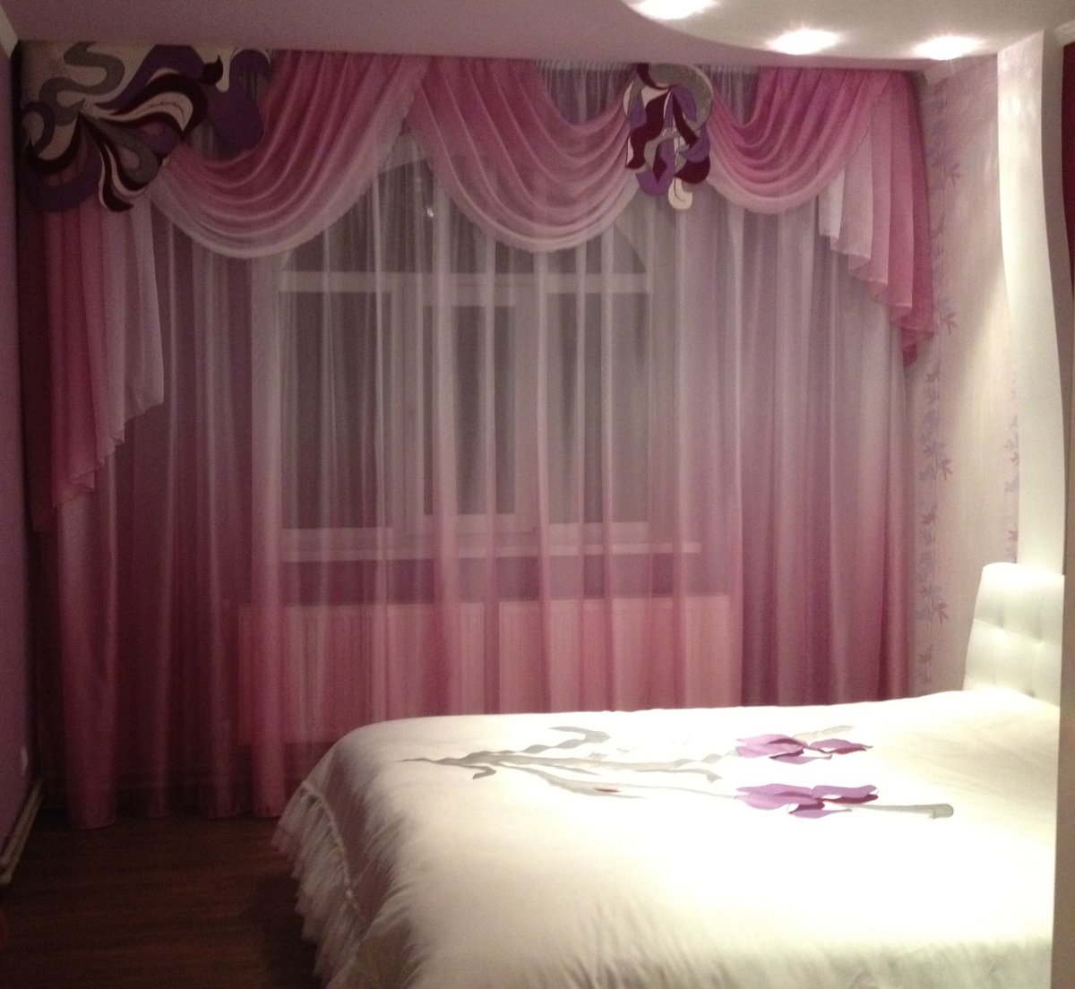 Ламбрекены из тюли для спальни