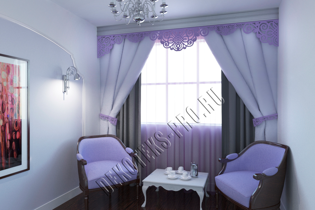 Тюль с ламбрекеном для спальни